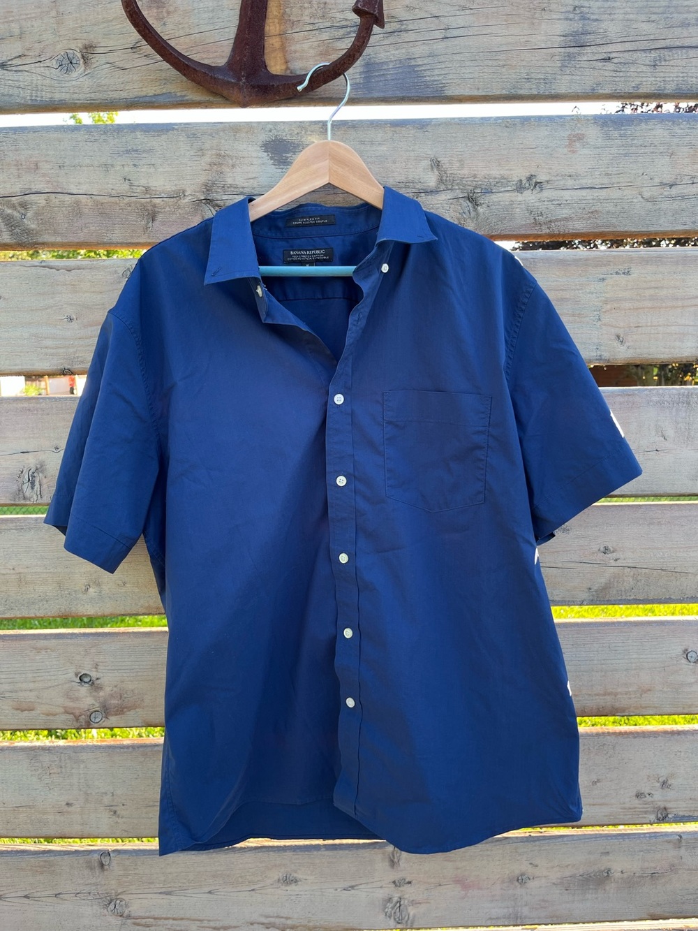 Banana Republic Slim Flex Fit Navy Button-Down Shirt | Men’s XL 👔✨